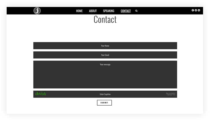 contact form- professional wordpress portfolio
