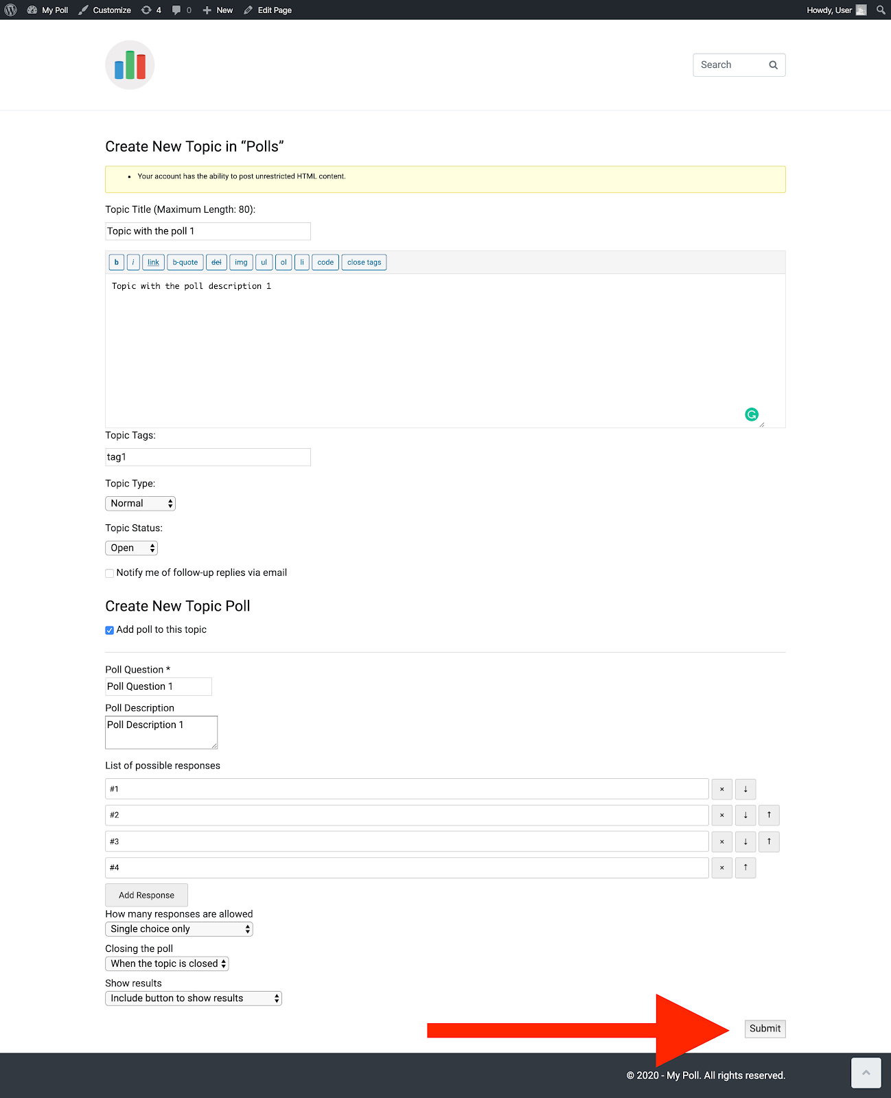 create a community poll website