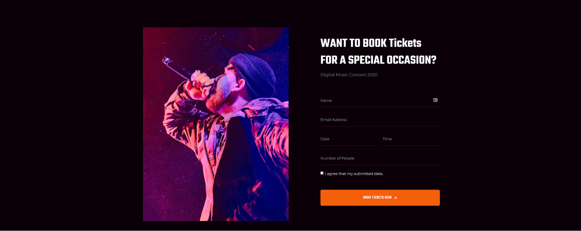 create an events website