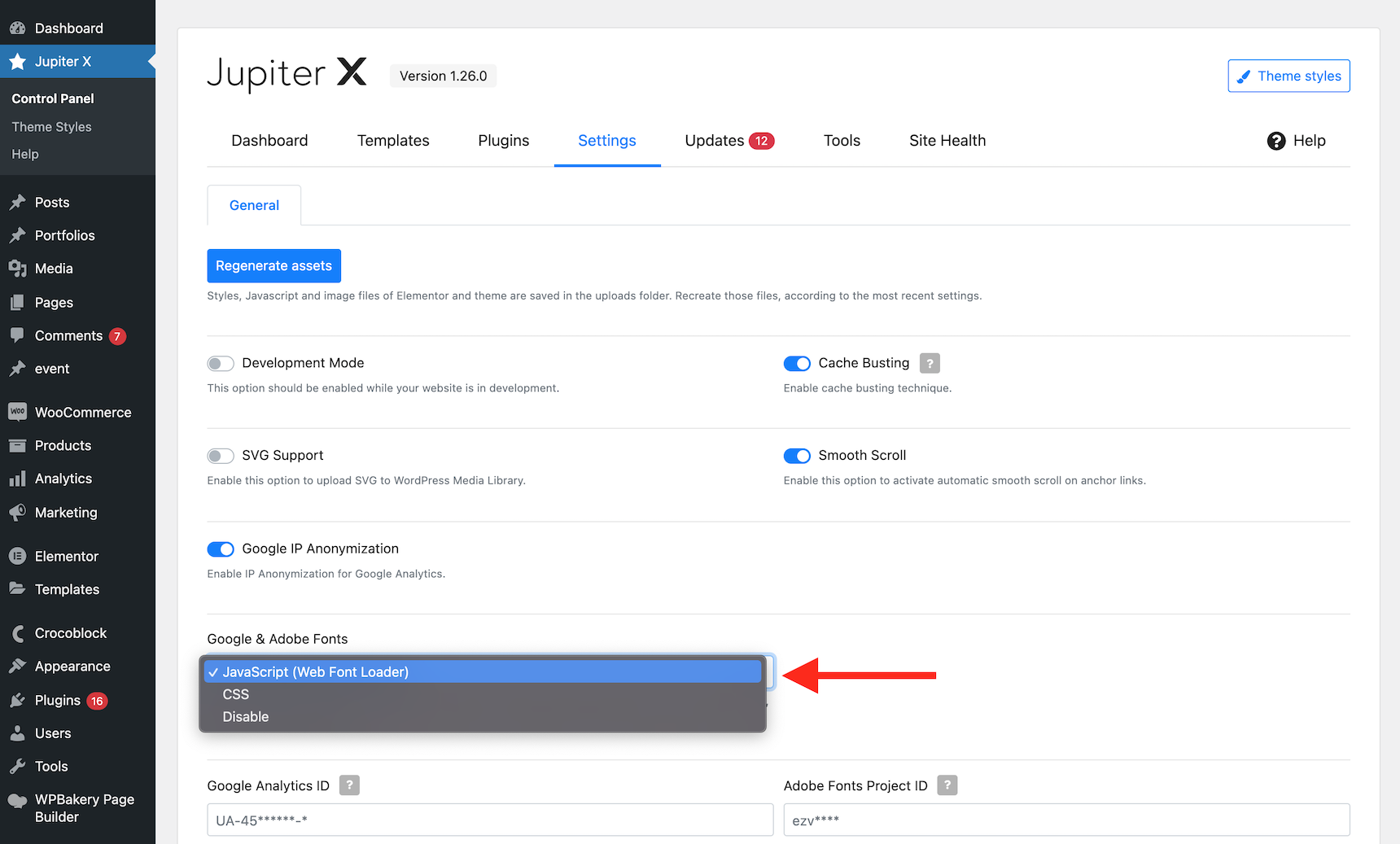 layout shifting in WordPress - switch between JS CSS