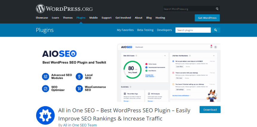 WordPress SEO plugins - AIOSEO