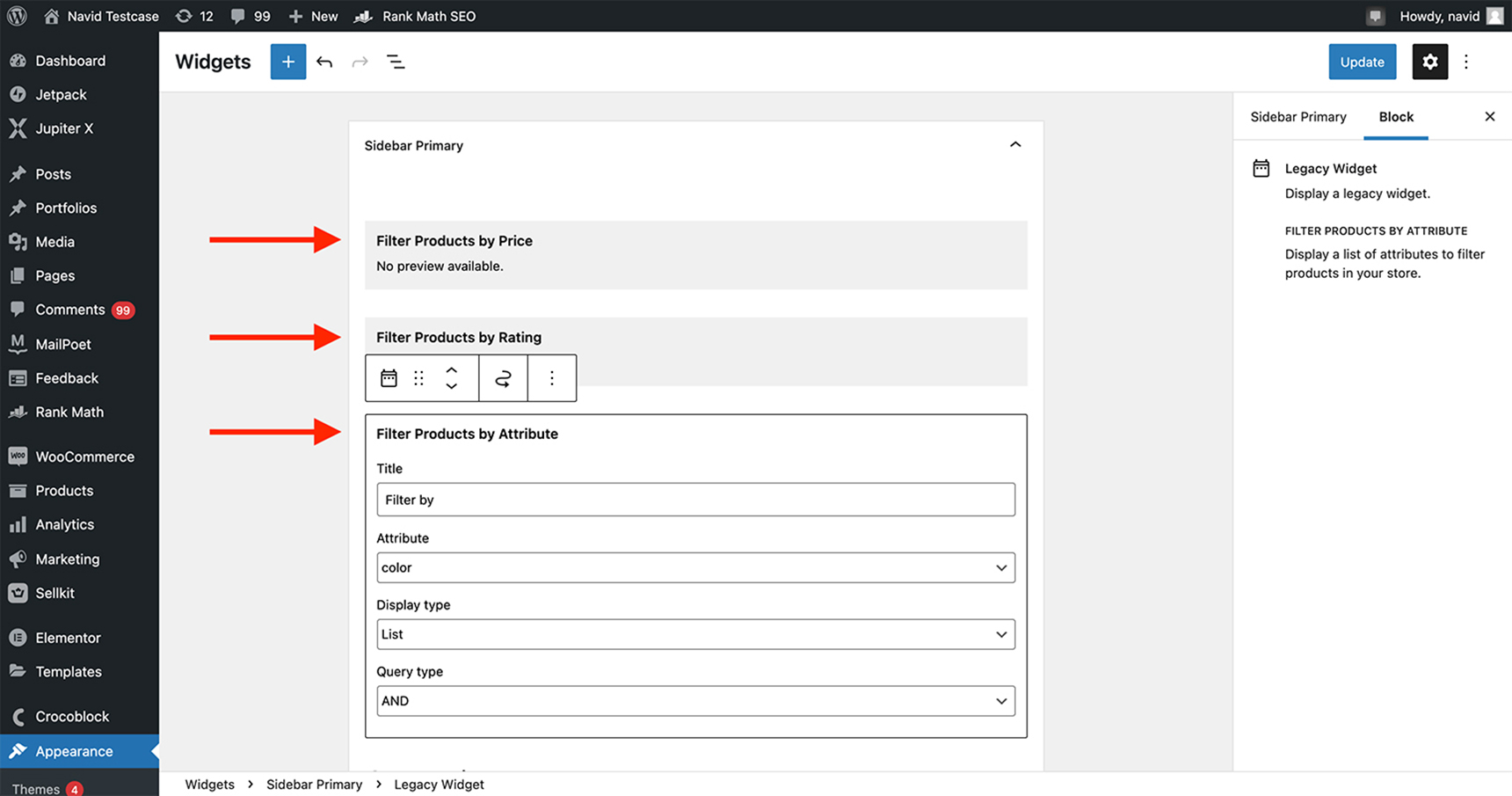 woocommerce product filtering