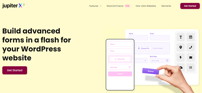 form builders for WordPress - JupiterX