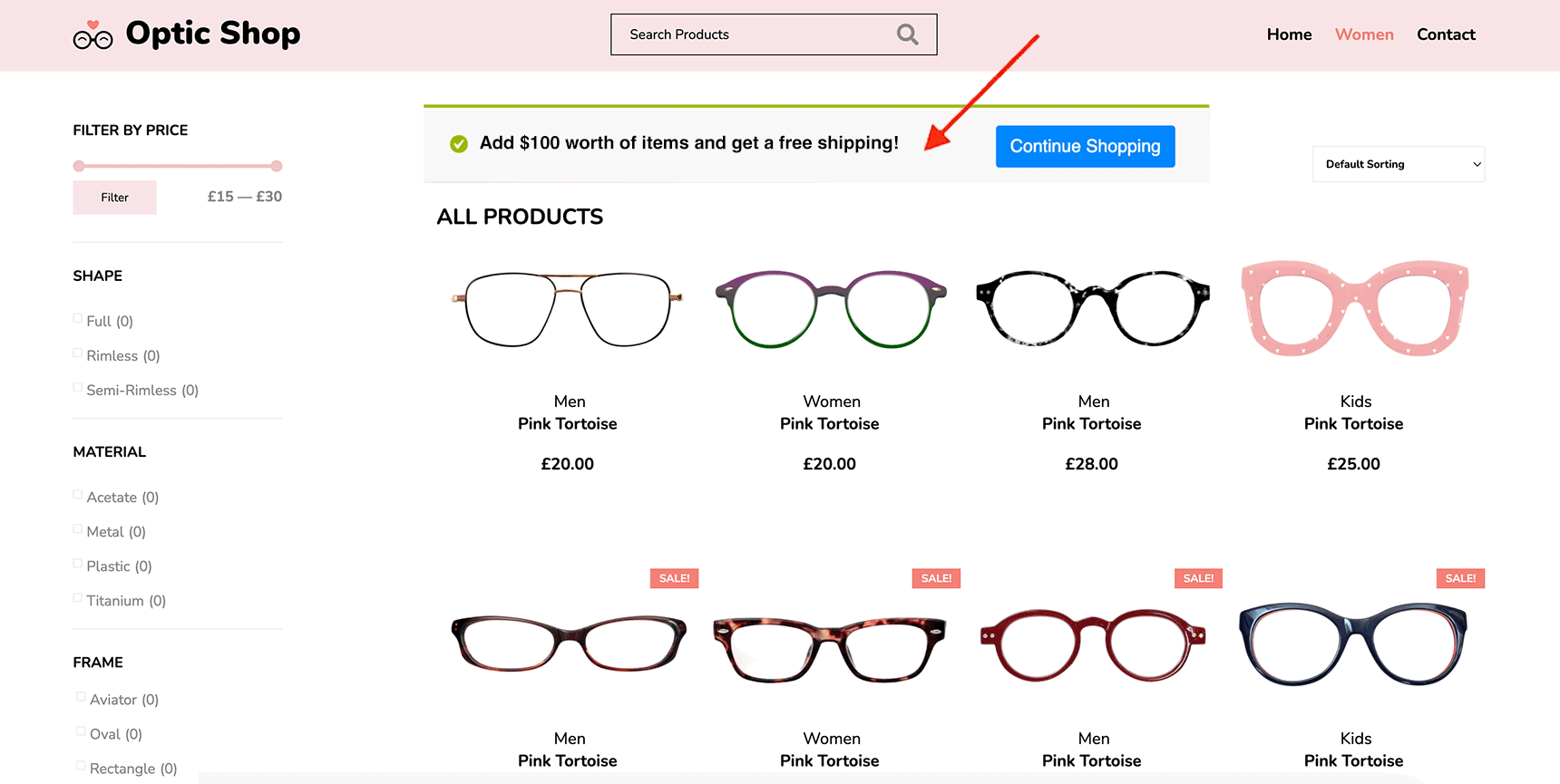 WooCommerce product list - smart alert