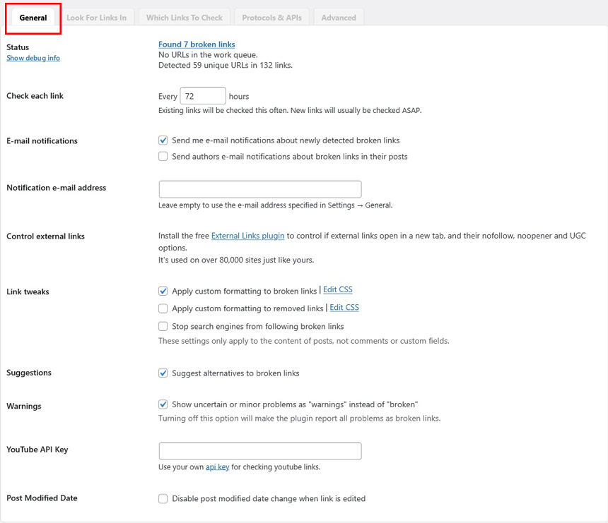 broken links in WordPress