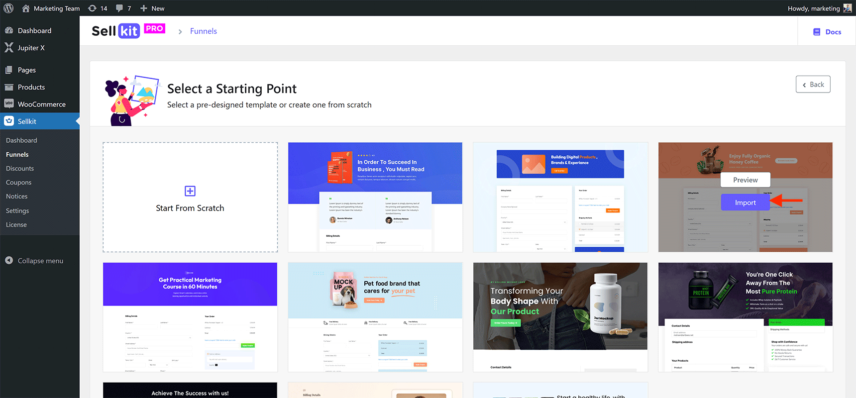 sales funnel - funnel templates
