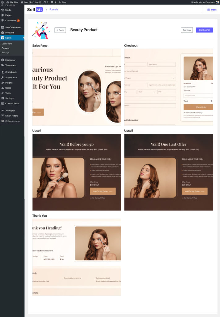 sales funnel - readymade templates