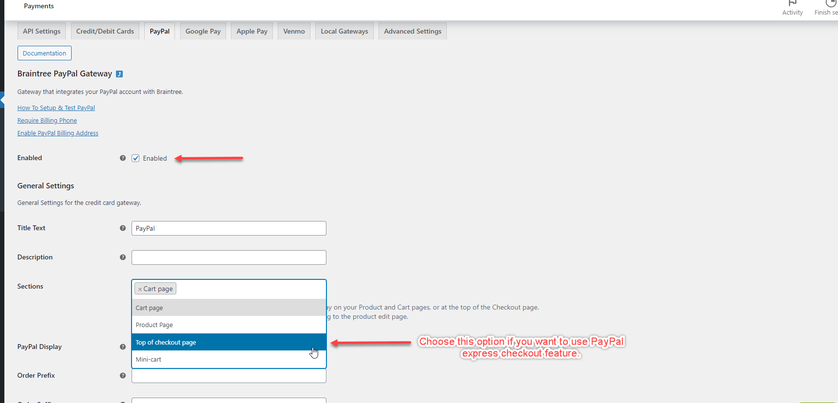 braintree gateways for WooCommerce - paypal
