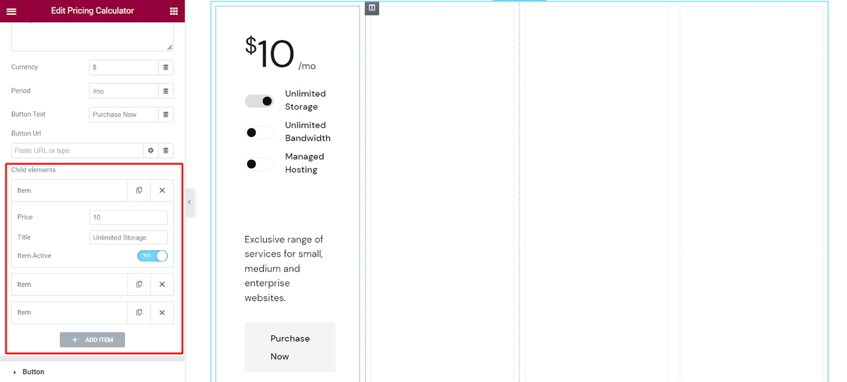 pricing calculator in WordPress